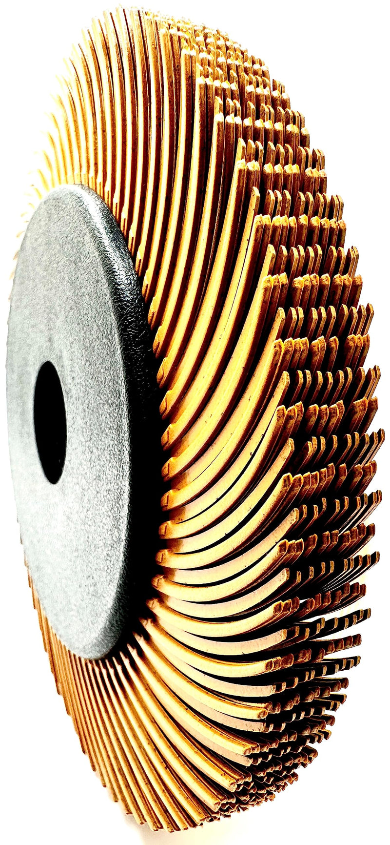 [Australia - AusPower] - Radial Bristle Brush, 6 in x 1/2 in x 1 in 80 Grit (Yellow) with Adapter, Type C Curved Bristle (Pack of 1) 
