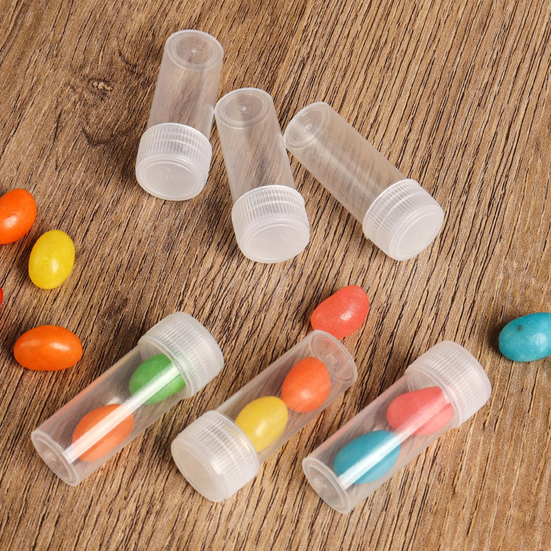 120 Pieces 5 ML Plastic Sample Bottles Vial Storage Mini Clear Storage Case with Lid Vial Storage Container Test Tube for Small Items (Pack of 2) 120 Count (Pack of 2)