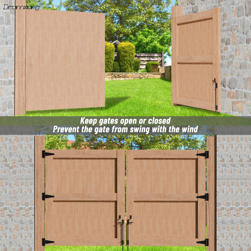 24" Heavy Duty Cane Bolt Gate Drop Rod Extra Thick Hardware Ground Latch for Wood PVC Vinyl Metal Fences Gates, Double Doors, Black Solid Steel-1 Pack 24 Inch 1