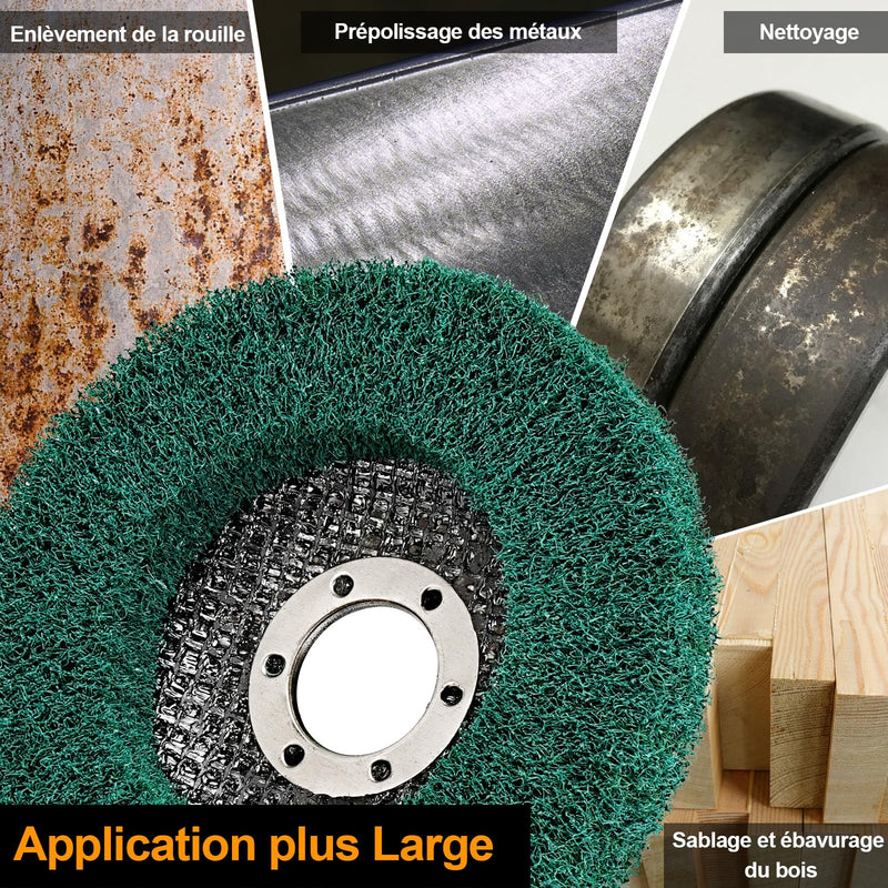 SI FANG 12.5 x 2.2cm Nylon Fiber Sanding Disc, 8 Pack Grit 320/180 Polishing Wheel for Angle Grinder, Cleaning, Deburring and Rust Removal | Polishing wheel for angle grinders 320/180 grit for cleaning, deburring and rust removal