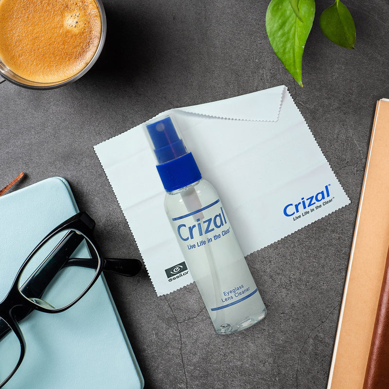 [Australia - AusPower] - Crizal Eyeglass Lens Cleaner Kit, 1 Doctor Recommended for Anti Reflective Lenses and Coating, 2oz Crizal Spray w/Crizal Microfiber Cloth, 2pk 2oz Spray W/Cloth, 2 Pack 