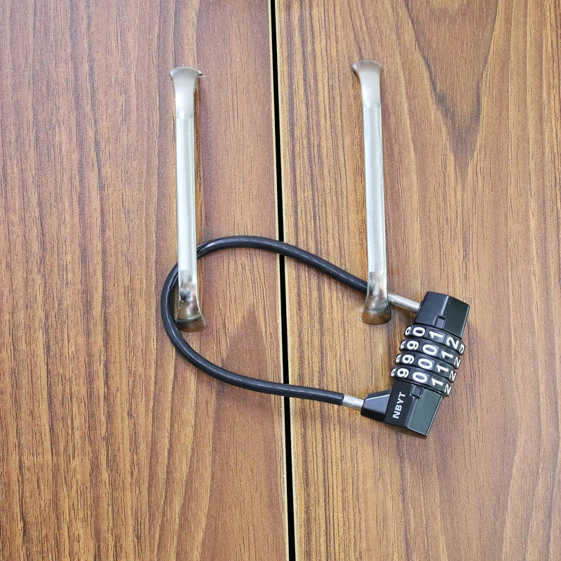 [Australia - AusPower] - Cable Locks with Combination Gate Locks for Metal Fence for Shed Locks for Gates Outdoor Fence Metal Gate Lock Long Combination Lock Cabinet Lock Refrigerator Lock Dumpster Lock Cabinet Padlock. 11"Cable (3/16" Diameter) 