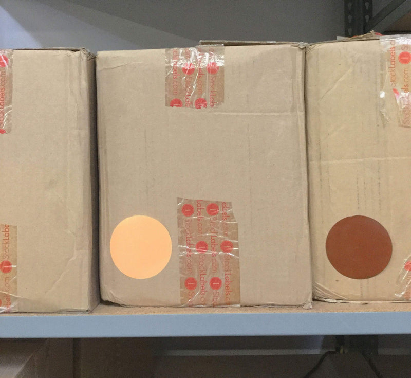 Brown Color Coding Labels – 3 Inch Round Circle Dots, 500 Total Adhesive Round Stickers on a Roll for Inventory, Organization, Warehouse, and Retail – Made in the USA