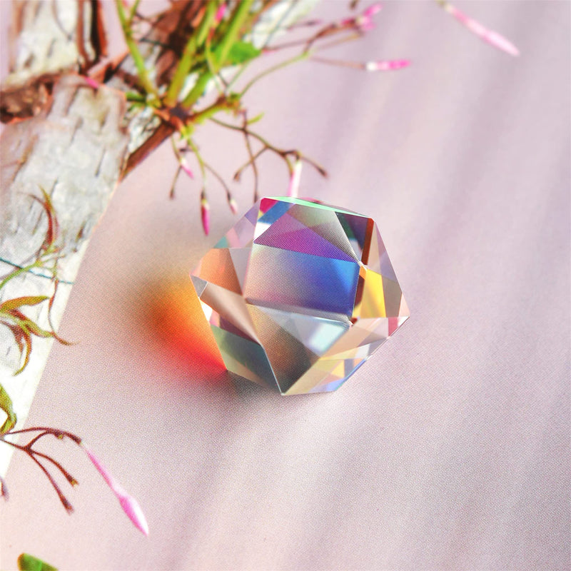 [Australia - AusPower] - Color Crystal Faceted Optical Prism Beam Splitter Light Refracting Photography Science Glass Prisms 