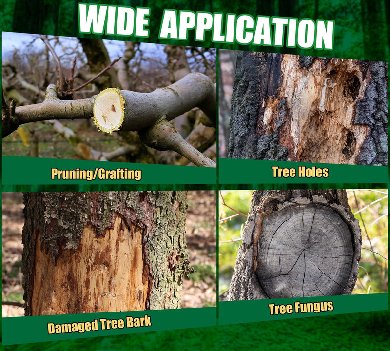 Tree Wound Sealer, 17.6oz Water-Based Tree Pruning Sealer with Brush, Reduce Sap Loss for Long-Lasting Protection, Trees Wound Dressing for Pruning Cut, Grafting, Damage Repair, Bonsai, Fruit Trees