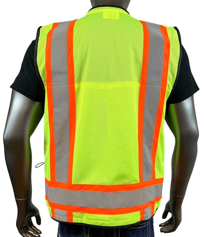 Vero1992 (F Safety Vest For Men's, Engineer High Visibility Vest With Pockets and Zipper, Reflective safety vest Medium-Large Yellow