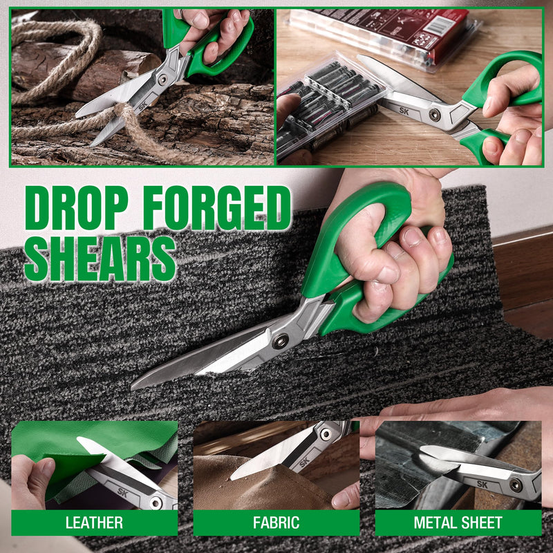 [Australia - AusPower] - SK 10" Heavy Duty Scissors, All Purpose Shears, Premium CR-V Steel Construction, One Piece Drop Forged Blades, Ergonomic Handle for Comfortable Grip 10 Inch 