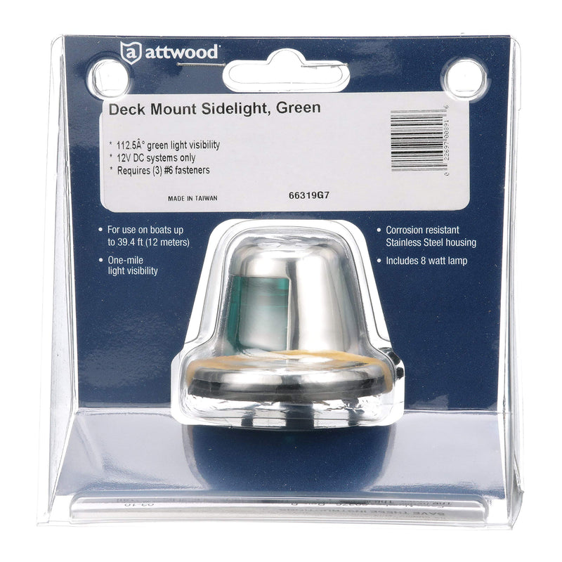 Attwood Stainless Steel 1-Mile Deck Mount Sidelight Unspecified