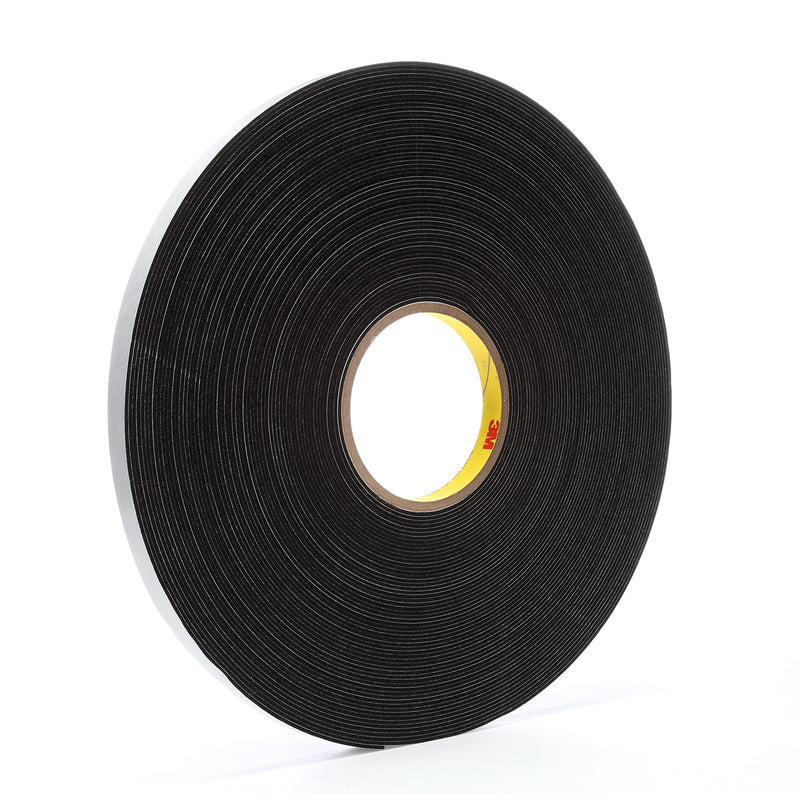 3M Vinyl Foam Tape 4516, Black, 1/4 in x 36 yd, 62 mil 36 Yards 0.25 inches