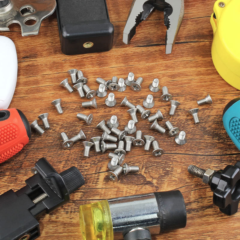 [Australia - AusPower] - 50PC Flat Head Phillips Machine Screws, 8-32 x 3/8 Inch 304 Stainless Steel Device Mounting Screws Bolt Fastening 