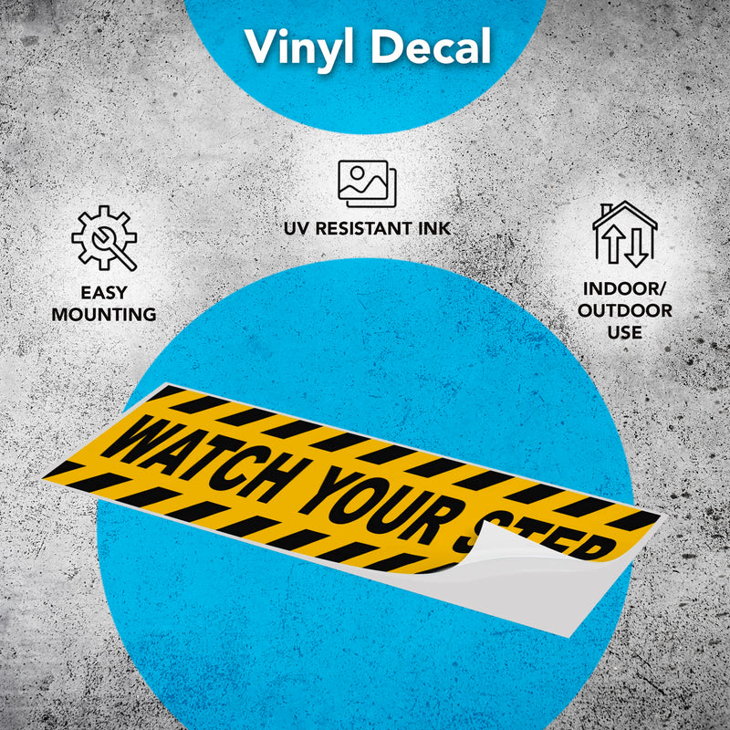 [Australia - AusPower] - 2 PC Watch Your Step - 10x3 Watch Your Step Floor Sticker - Watch Your Step Sticker - Caution Stickers - Watch Your Step Sign for Floor Outdoor/Indoor Yellow 