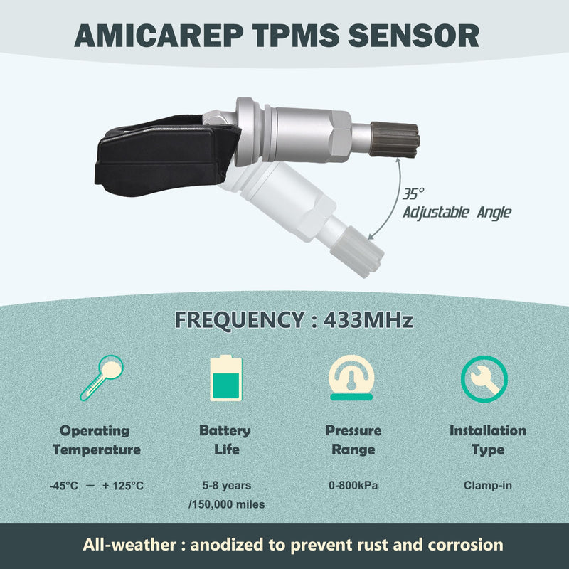 [Australia - AusPower] - TPMS Tire Pressure Sensors 433MHz Compatible with Nissan Altima 2013-2018 Murano 2015-2018 Pathfinder 2013-2018 Replaces# 407003JA0A 407003JA0B (4 PCS) 