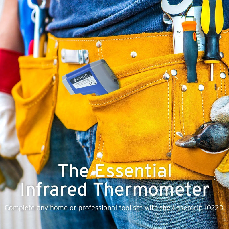 [Australia - AusPower] - Etekcity Infrared Thermometer 1022D (Not for Human) Dual Laser Temperature Gun Non-contact-58℉~1022℉ (-50℃ ~ 550℃) with Adjustable Emissivity & Max Measure, Standard Size, Blue & Gray 