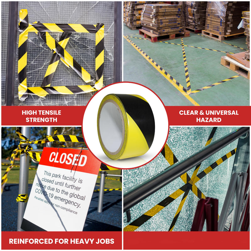 GGR Supplies T.R.U. SST-618C Red & White Hazard Warning Safety Stripe Tape: 3" in. Wide x 18 yds.