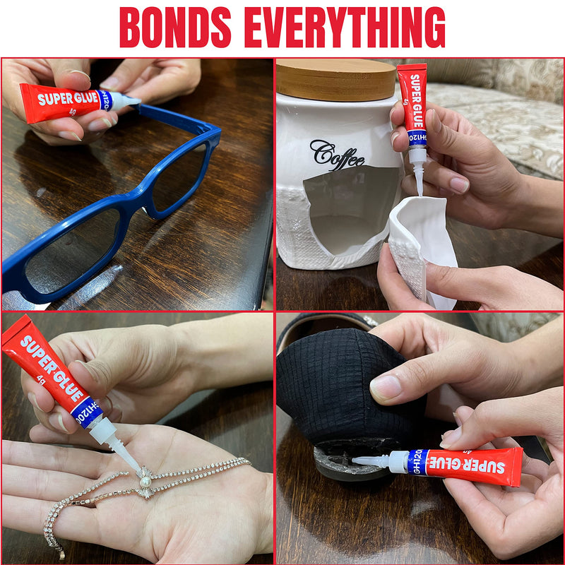 [Australia - AusPower] - 4 Gram x 8 Strong Super Glue All Purpose with Anticlog Cap. Super Fast & Strong Adhesive superglue, Cyanoacrylate Glue for Hard Plastics, DIY Crafts and Many More 