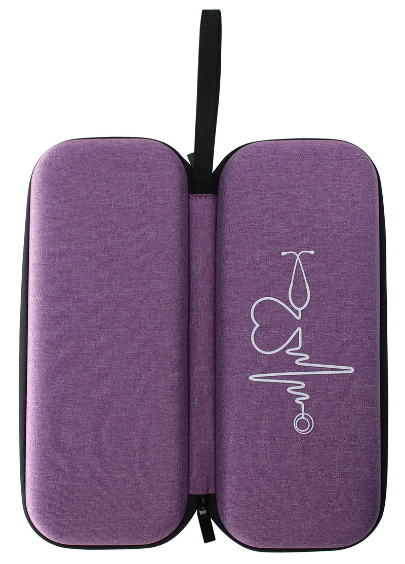 [Australia - AusPower] - Stethoscope Case Only Carry Medical Bandage Shears EMT Trauma Scissors LED Penlight and 3M Littmann Classic III, Lightweight II S.E, MDF Acoustica Deluxe Stethoscopes (1, Grape) 