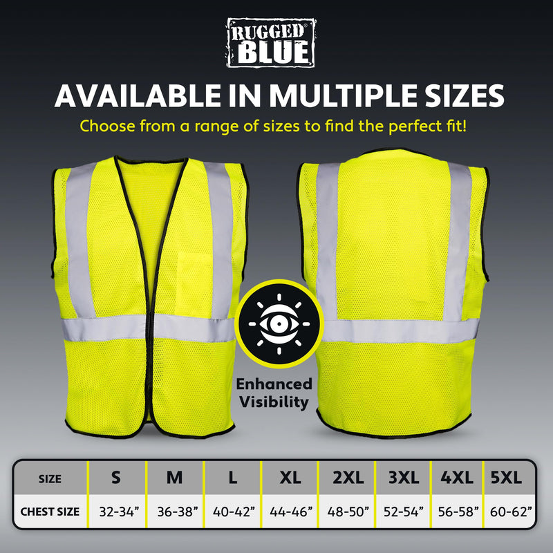 RUGGED BLUE unisex-adult Vest Medium Yellow