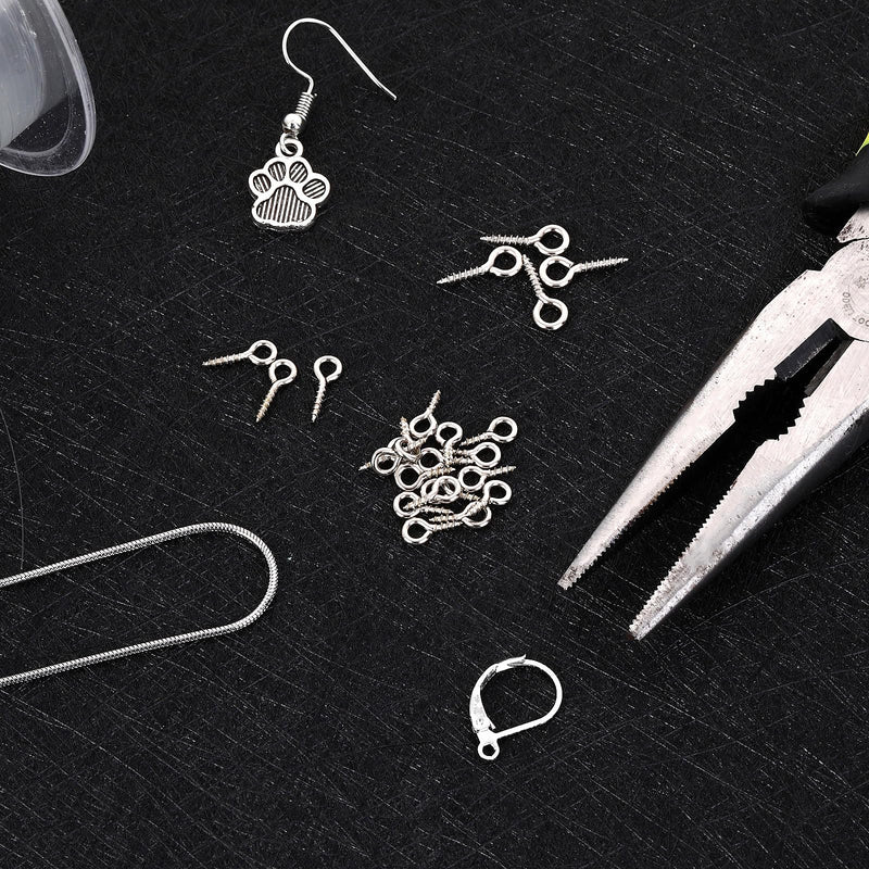 [Australia - AusPower] - 300 Pieces Small Screw Eye Pins 3 Sizes Screw Threaded Eye Pin Hooks Mini Stainless Steel Eyelet Screws Hooks for Jewelry Making DIY Art Craft (0.16 x 0.3 0.16 x 0.4 0.2 x 0.47) Inch 