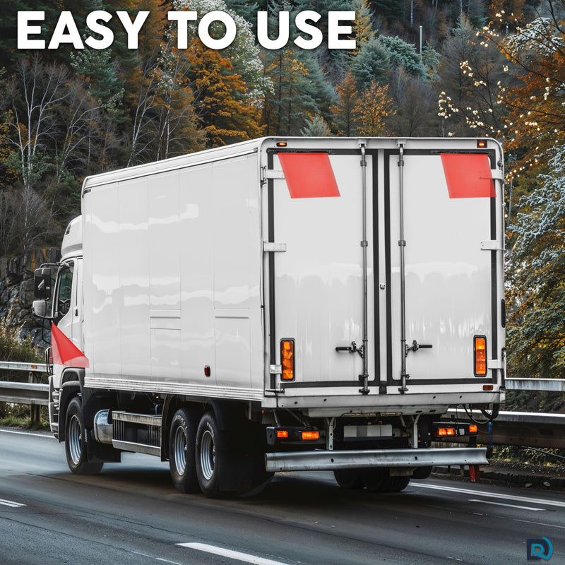 [Australia - AusPower] - 4 Pack Red Safety Flags for Trucks, 18" x 18" Mesh Nylon Flags with Bungee Cord Oversize Loads for Truck, Trailers 