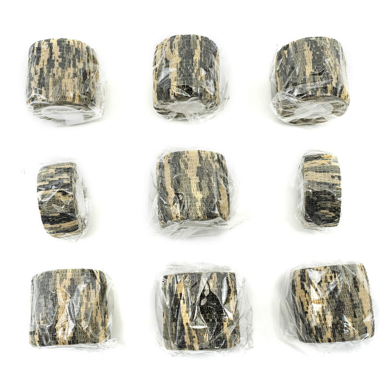 FRESINIDER 9 Rolls Self Adhesive Wrap Athletic Tape Gauze, Breathable Elastic Cohesive Bandage for Sports Injury & Pet (7 Pcs 2" x 5 Yards + 2 Pcs 1" X 5 Yards) (Digital Woodland Camo) Digital Woodland Camo