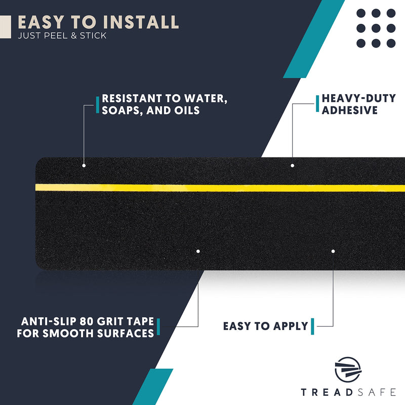 (10-Pack Anti Slip Grip Traction Tape |Black Pre-Cut Anti-Slip Grip Tape | Black Anti-Slip Indoor Outdoor Strips | Easy Install (Reflective 4"x30" - 10 Pack) Reflective 4"x30" - 10 Pack