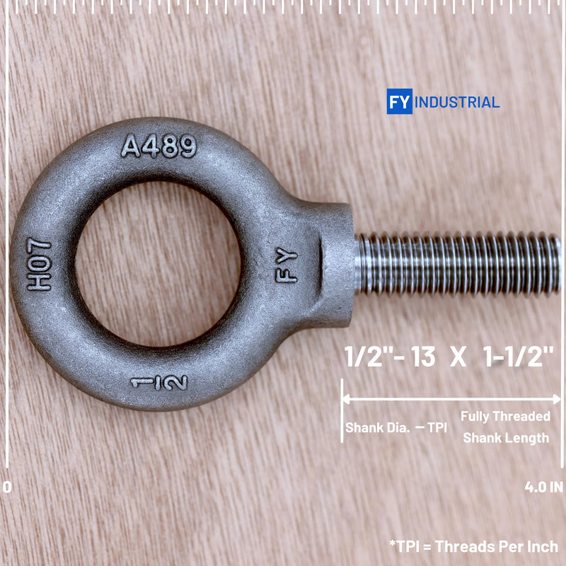 [Australia - AusPower] - Lifting Shoulder Eye Bolt 1/2"-13 X 1-1/2" 1/2"-13 X 1-1/2" Self Colored 