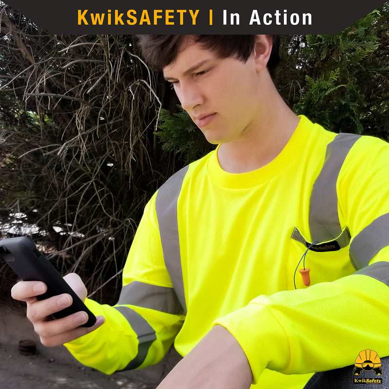 KwikSafety - Charlotte, NC - Operator Long Sleeve Safety Shirts [Solid Reflective Tape] Class 3 ANSI Tested OSHA XX-Large Basic Tape | Orange