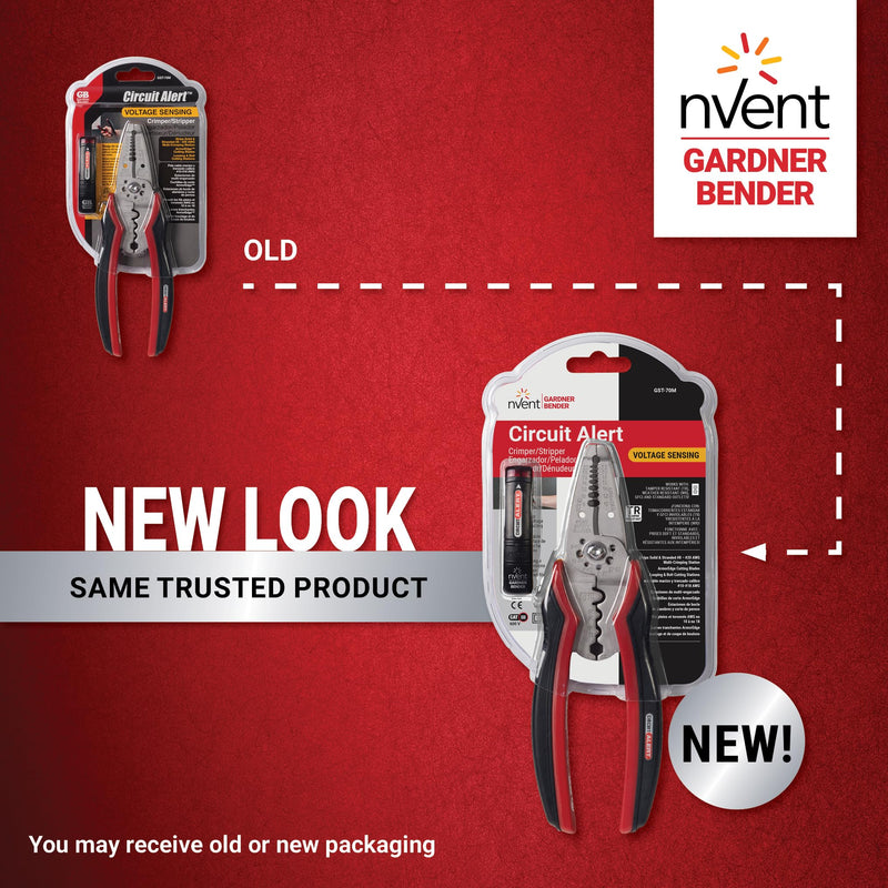 Gardner Bender GST-70M Circuit Alert, Multi-Tool Hand Tool, Strips/Crimps, & Cuts, 8-20 AWG, Patented Volt Sensing Handle
