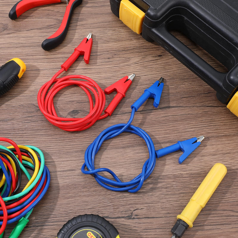 [Australia - AusPower] - 10Pcs 14 Gauge Alligator Clips with Wires for Multimeter, Heavy Duty Silicone Test Leads 15A Jumper Wires with Insulators Clips for Electrical Testing Experiment(3.3ft/1m) 