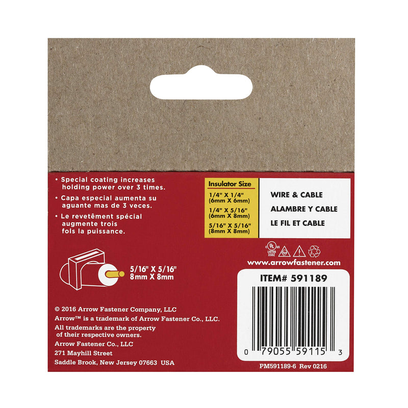 [Australia - AusPower] - Arrow 591189 T59 Insulated Staples, 5/16-Inch Leg length, 5/16-Inch Crown Width, Clear, 300-Pack, Made in the USA 