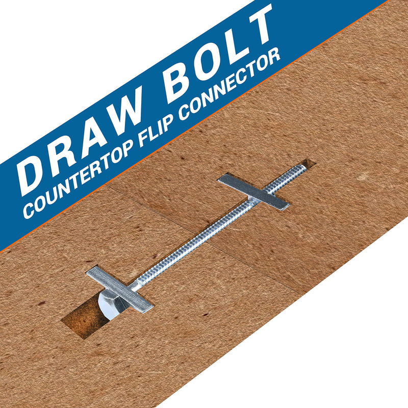 [Australia - AusPower] - Rok Hardware #1/4-20 x 3-1/2" Miter Draw Bolt Countertop Flip Connector Short DRAW312BOLT (4 Pack) 4 