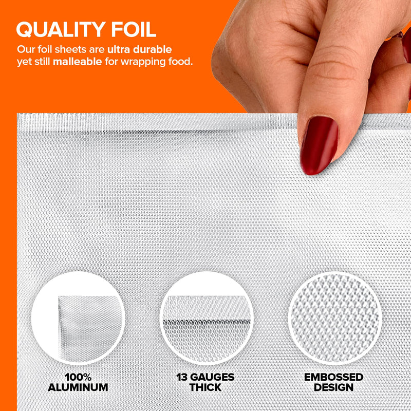 Stock Your Home Aluminum Foil Sheets, 200 Count, 15' Extra Wide Heavy Duty, Pop Up Foil Sheets for Restaurant, Deli, Home Use 15 inches