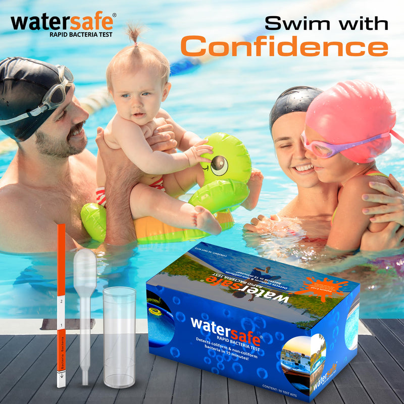 [Australia - AusPower] - Pool and Spa Rapid Bacteria Test by Watersafe, Test Strips to Detect Down to 1 Bacteria/μL in 15 Minutes, Including E. coli and Salmonella, Single Test 