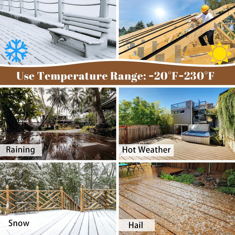 Joist Tape for Decking 2'' X 50'- 6 Rolls, Waterproof Butyl Deck Tapes 2 Inch, Weather Resistance, Anti-Corrosion, Self-Adhesive Flashing Decking Tape for Wood Joists Decks Beams 2" x 50'