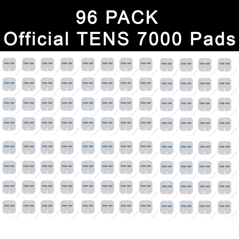 TENS 7000 Official TENS Unit Electrode Pads - 96 Pack, Premium Quality OTC TENS Unit Replacement Pads, 2" X 2" - Compatible with Most TENS Machines, Replacement Electrodes Value Pack