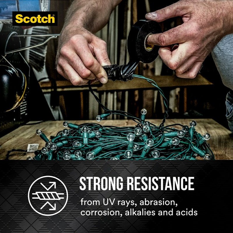 Scotch Super 33+ Vinyl Electrical Tape - Professional-Grade, All-Weather, Flame-Resistant - Black - 3/4 Inch x 66-Foot (2 Pack)