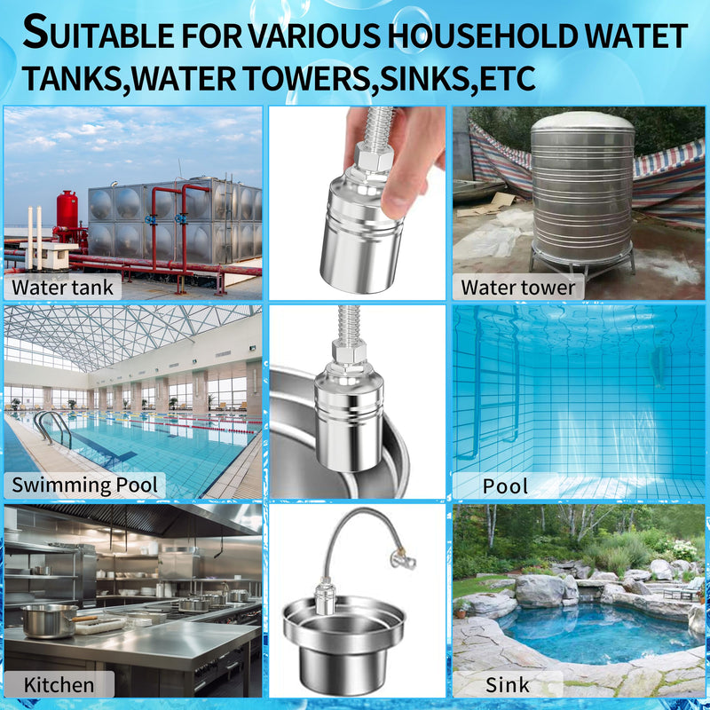 [Australia - AusPower] - 1/2" to 3/4" 1" Water Mini Float Valve,304 Stainless Steel Fully Automatic Level Controller Valve for Wate Tank, Livestock Troughs, Pool, Distiller 