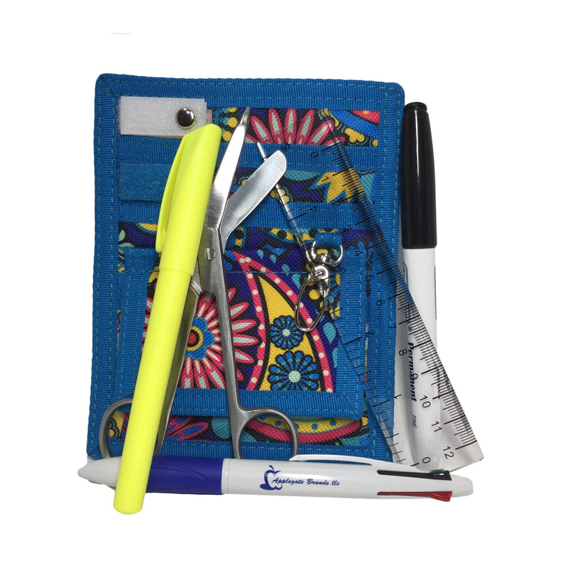 [Australia - AusPower] - 6 Piece Protective Lab Coat Pocket Organizer Kit has Beautiful Blue Paisley Pattern 