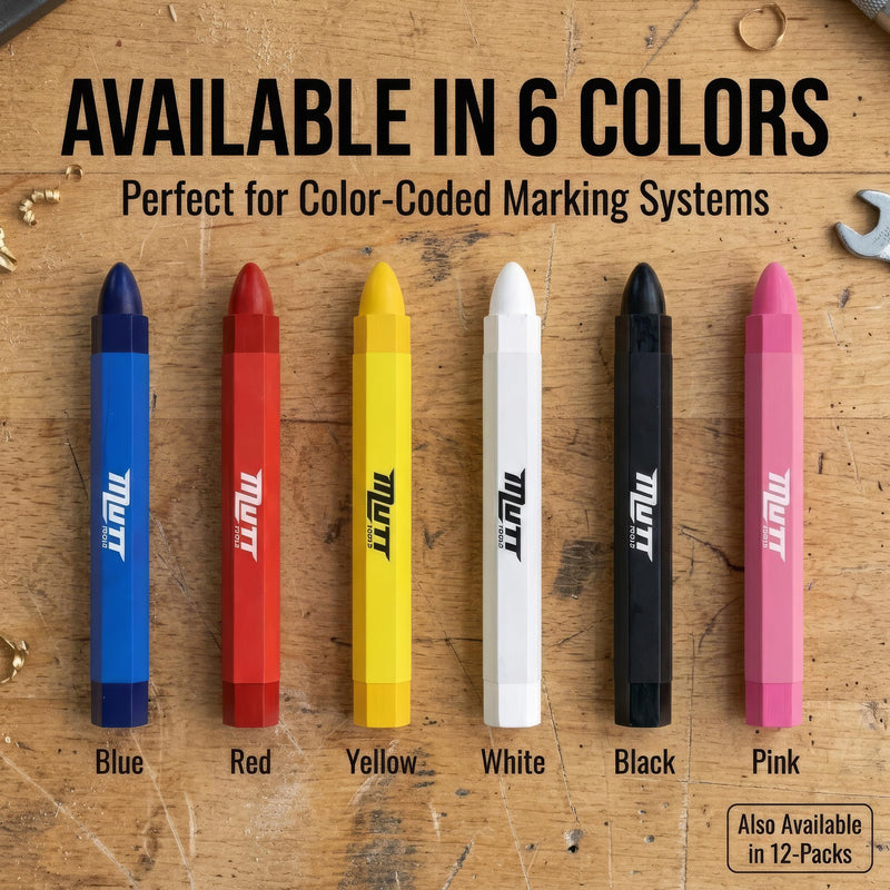 Mutt Tools White Tire Marker Crayon for Lumber Construction - Wood Crayon for Tires - Industrial Lumber Crayons Markers