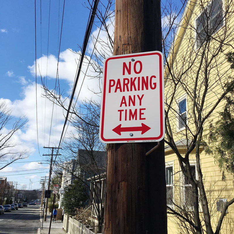 "No Parking Any Time" Sign by SmartSign | 12" x 18" 3M Engineer Grade Reflective Aluminum 12" x 18"
