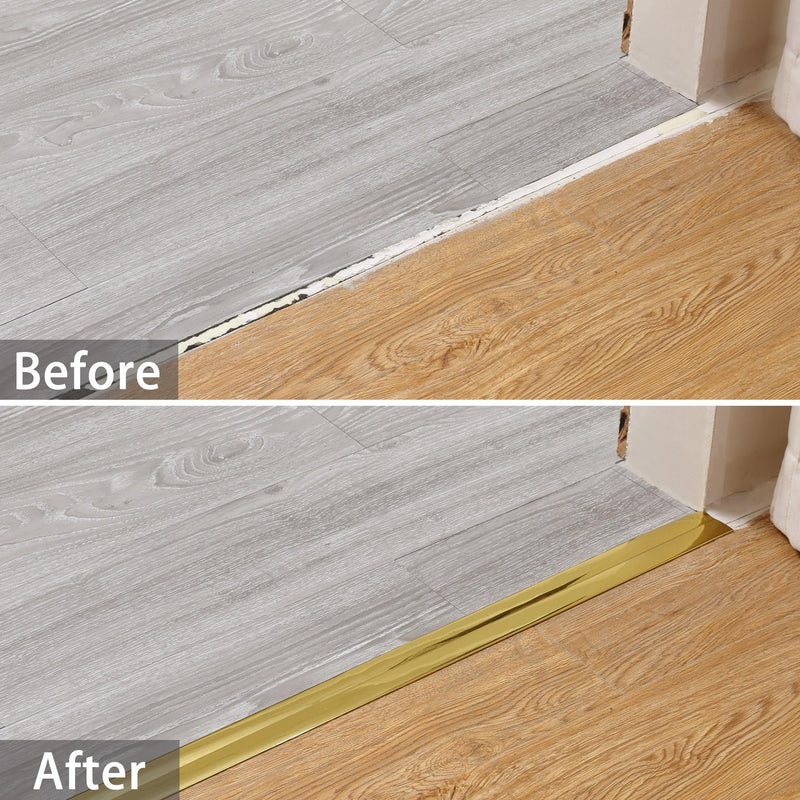 Gaahing Shiny Gold Multifunctional Molding Trim, Peel and Stick Inside Outside Corner Guards for Wall Table Edge Door Frame (16.4ft x 1.18inch) 16.4ft x 1.18inch