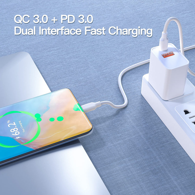 [Australia - AusPower] - 20W Dual Port for iPad Air Charger Fast Charging - (Fit for iPad Air 4th/5th Generation 10.9 inch Gen 2022 2020 A2589 A2591 A2324 A2072 A2316 Charging Cable Power Supply Adapter Cord) 
