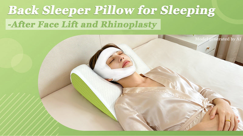 Back Sleeper Pillow for Sleeping, Facial Surgery Recovery Pillow After Face Lift Rhinoplasty, Memory Foam Cervical Support Wedge to Keep Head Straight, Positioning Wedge for Bedridden Elderly