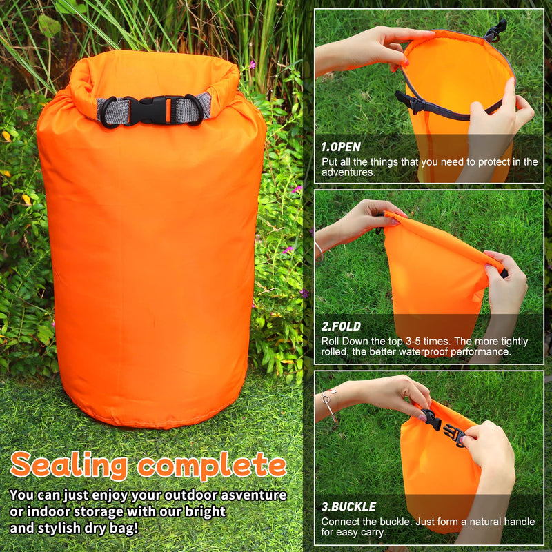 Desoto Waterproof Dry Bag 2 packs, 2L/5L/10L/20L/40L/70L Dry Sack Lightweight Portable, Dry Storage Bag to Keep Gear Dry Clean for Kayaking, Gym, Hiking, Swimming, Camping Blue 70L