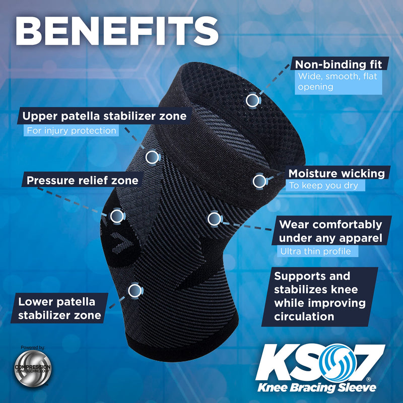 [Australia - AusPower] - OrthoSleeve Compression Knee Brace/Sleeve for ACL, MCL, Injury Recovery, Meniscus Tear, knee pain, aching knees, patellar tendonitis & arthritis Tan Large 