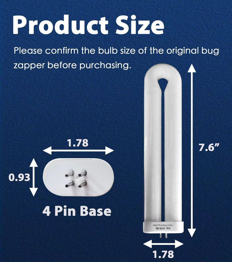 [Australia - AusPower] - 7.7 Inch BF35 Replacement Bulb 15 Watt for BK-15D Stinger FP15 TZ15 Hemiua 4 Count 