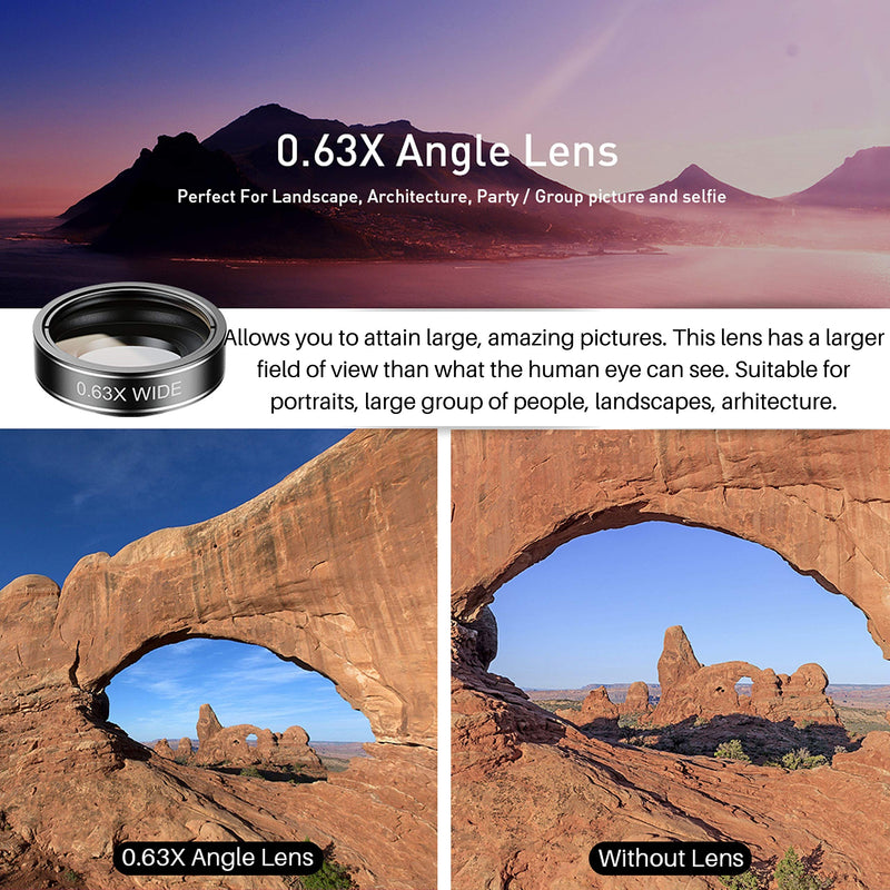 [Australia - AusPower] - Upgraded Phone Camera Lens Kit (5 in 1) - Macro Lens+Super Wide Angle Lens+Telephoto Zoom Lens+198 Fisheye Lens+CPL for iPhone, Pixel, Samsung, Android, Smartphones 5 in 1 