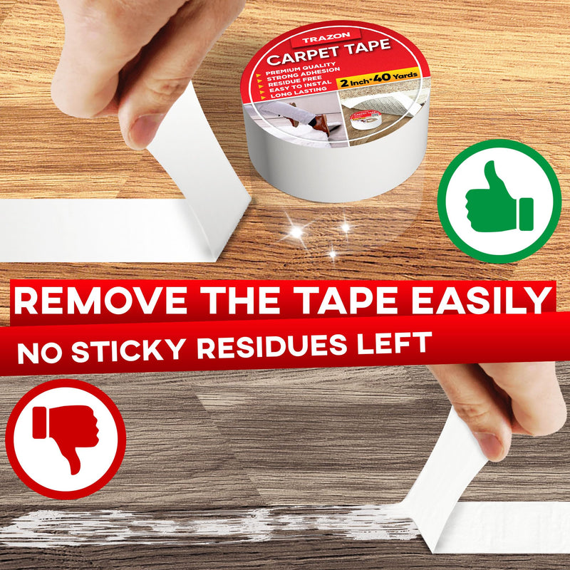 Grip Tape - Heavy Duty Anti Slip Tape for Stairs Outdoor/Indoor Waterproof 4Inch x 35Ft & Carpet Binding Tape Double Sided - 2 in / 120 Ft (40 Yards) Tape Grippers for Hardwood Floors and Area Rugs