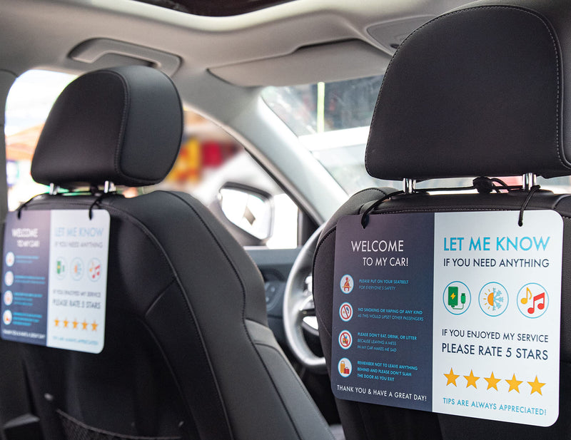 [Australia - AusPower] - Rideshare Car Sign 2-Pack — Better Customer Relations, Higher Ratings and More Tips with a Large Universal Sign, Accessory for Uber Drivers, for Lyft Drivers, Rideshare Drivers Modern 