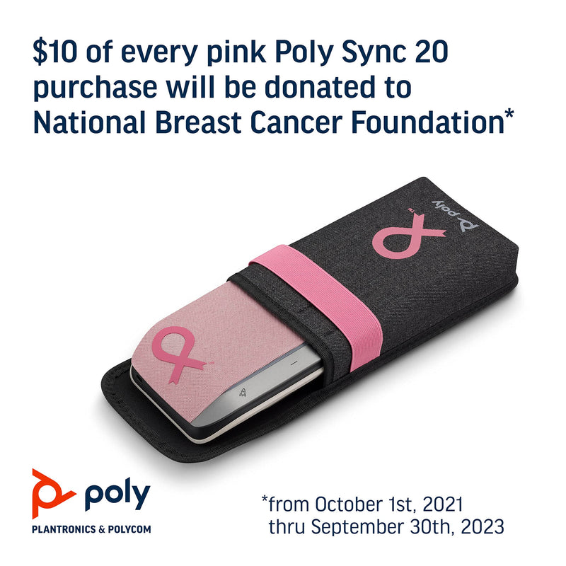 [Australia - AusPower] - Poly – Sync 20 USB-A Pink Personal Bluetooth Smart Speakerphone (Plantronics) - Connect to Cell Phone via Bluetooth, PC/Mac via Included USB-A Cable - Works with Teams, Zoom (Certified) & More Standard Version 